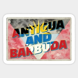 Antigua and Barbuda Vintage style retro souvenir Sticker